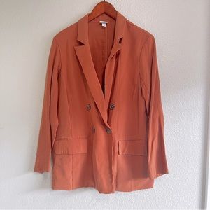 Linen Burnt Orange Blazer
